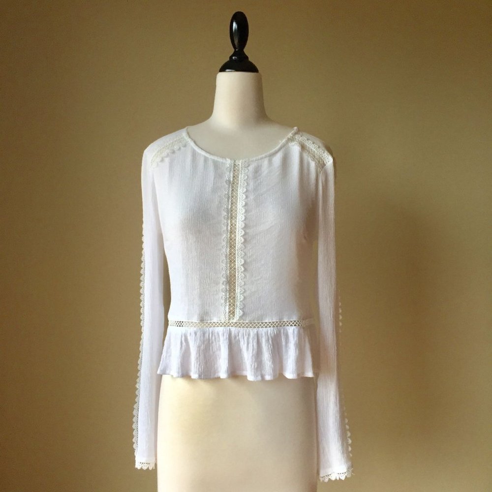 Urban Outfitters Boho Hippie Cutout Long Sleeve Top S